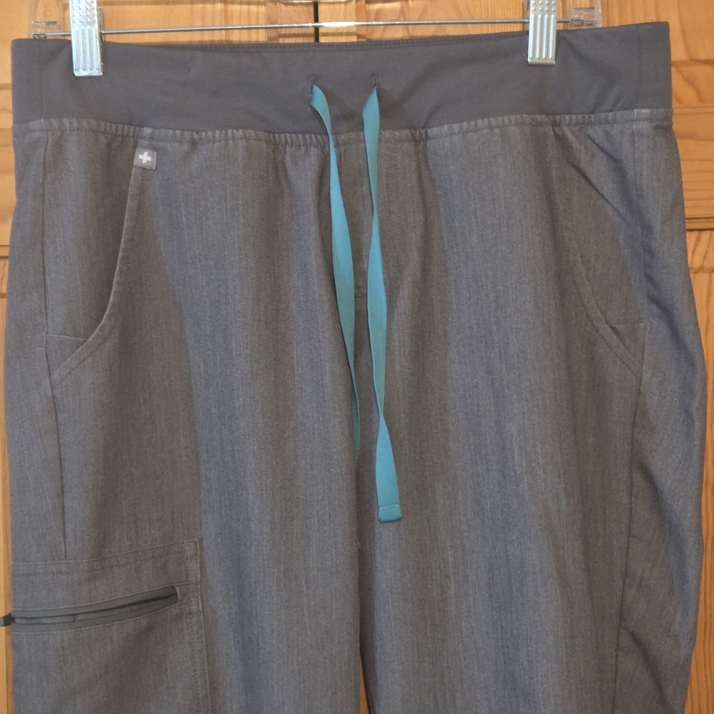 Figs High‎ Waisted Zamora Jogger Scrub Pants Size M Gray
